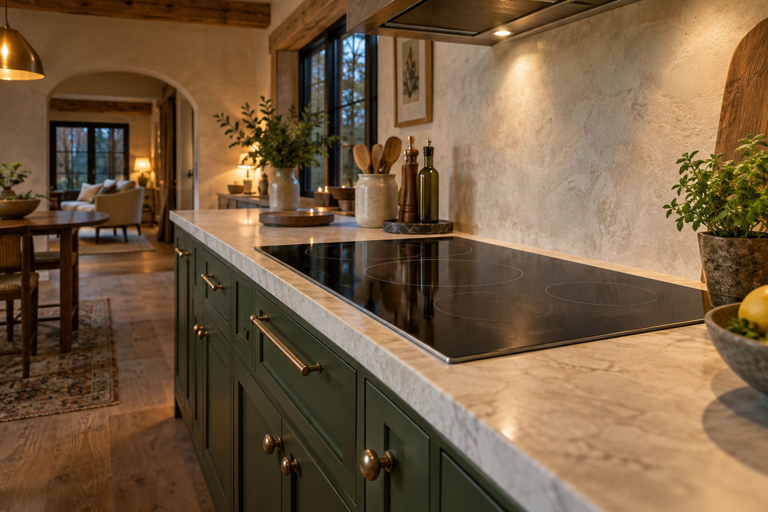 Illustrative Monogram cooktop in a residential kitchen — AI image for Sub-Zero Repair Lewisboro