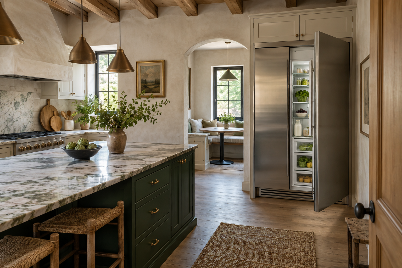 Illustrative Thermador refrigerator in a residential kitchen — AI image for Sub-Zero Repair Lewisboro